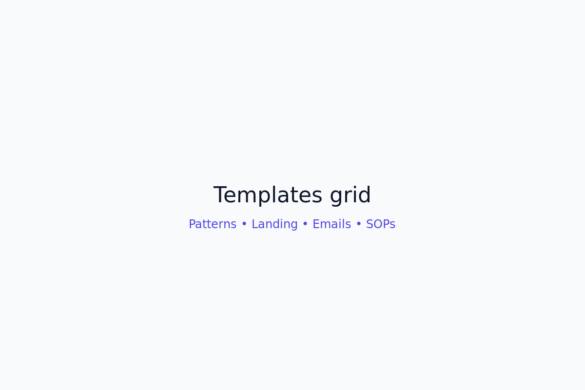 Templates and prompt packs organized by job‑to‑be‑done