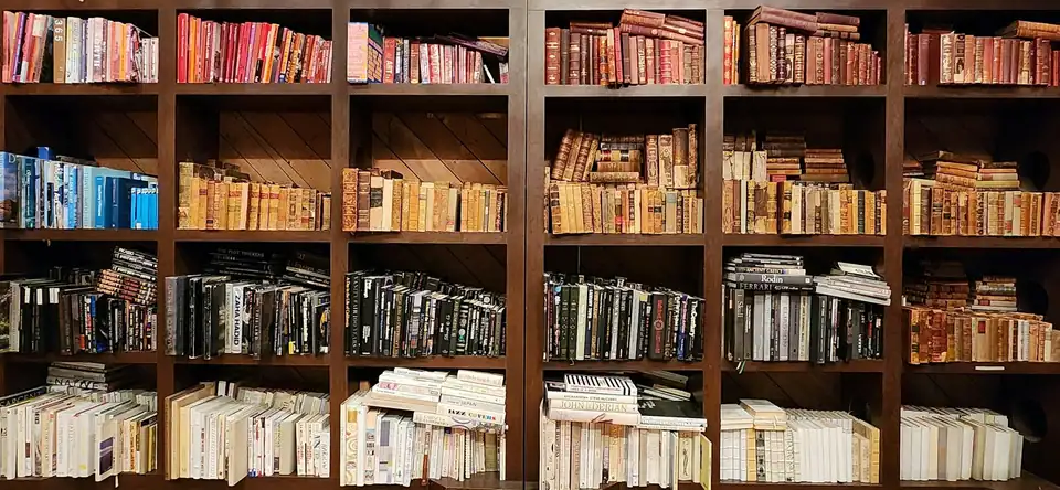 Shelves of law books